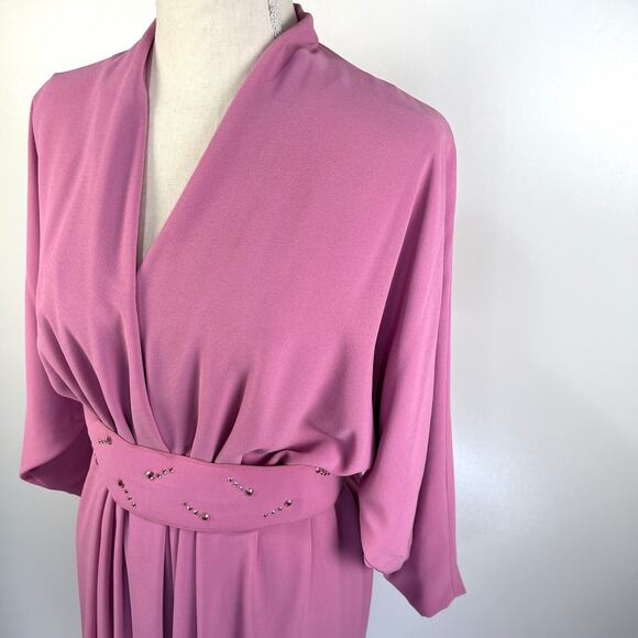 Handmade Vintage 70s/ 80s Maxi Dress Pink - Picture 2 of 9